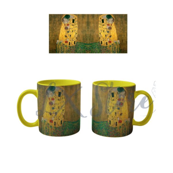 Mug De Arte El Beso Gustav Klimt Amarillo