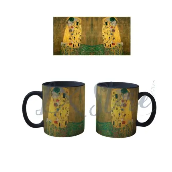 Mug De Arte El Beso Gustav Klimt Negro