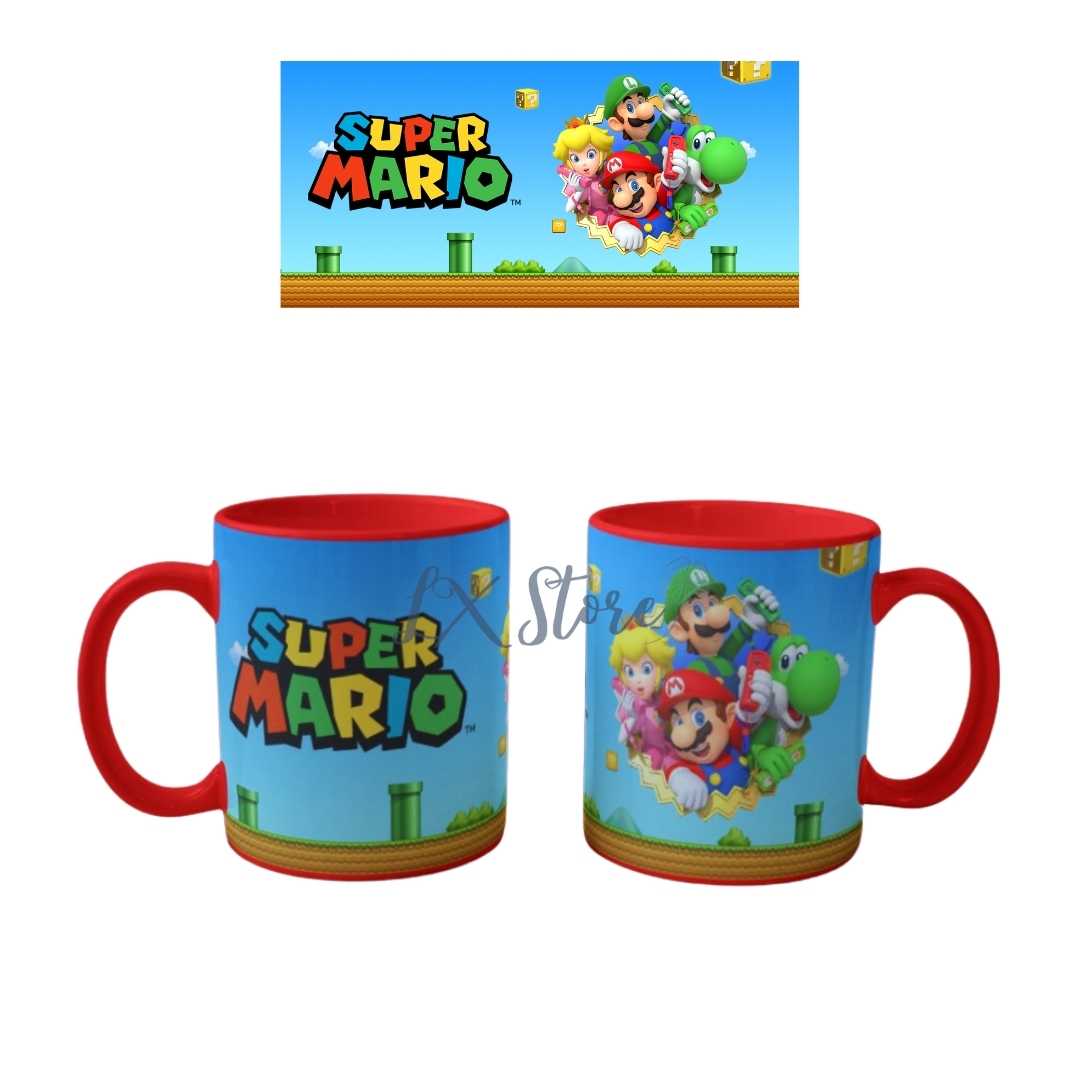 Mug Taza Mario Bros y sus amigos Rojo (1)