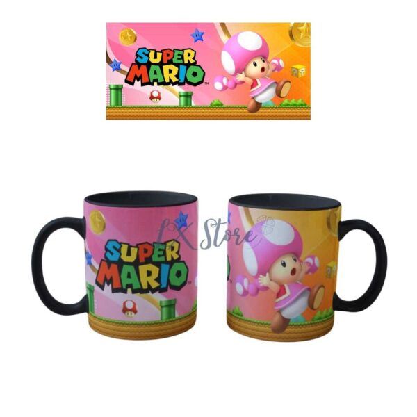 Mug Taza Negro Toadette Mario Bros (1)