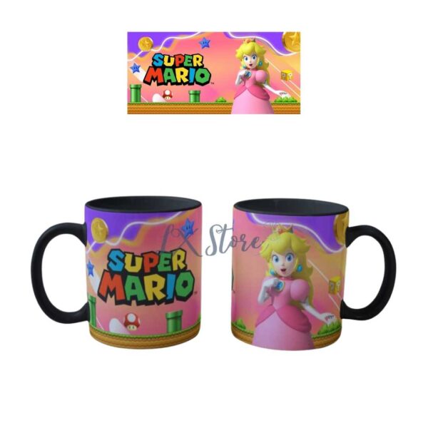 Mug Taza Negro de Peach Princesa Mario Bros (1)