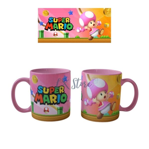 Mug Taza Rosa Toadette Mario Bros (1)