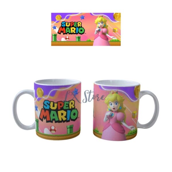 Mug Taza de Peach Princesa Mario Bros Blanco (1)