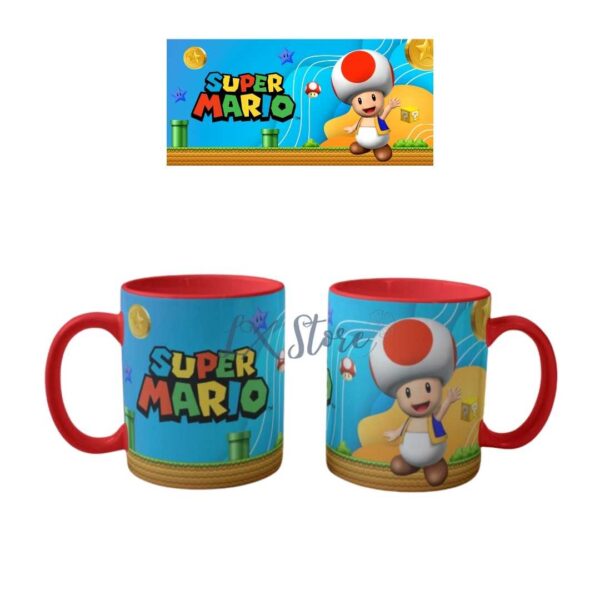 Mug taza Mario Bros Toad Rojo (1)