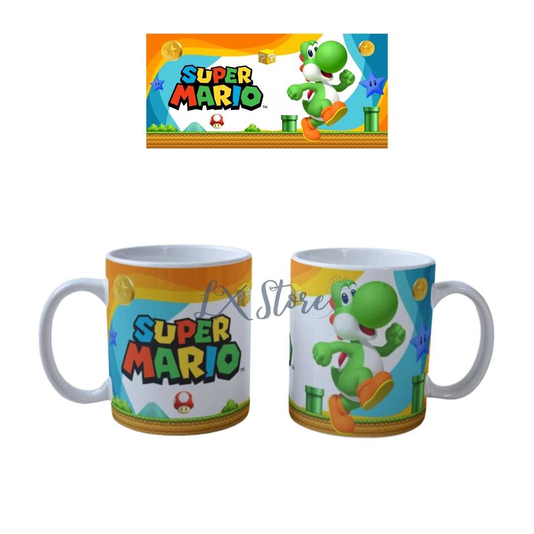 Mug taza Mario Bros Yoshi Blanco (1)