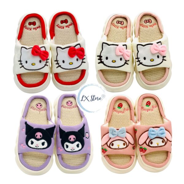 Chanclas de Kuromi, My Melody y Hello Kitty