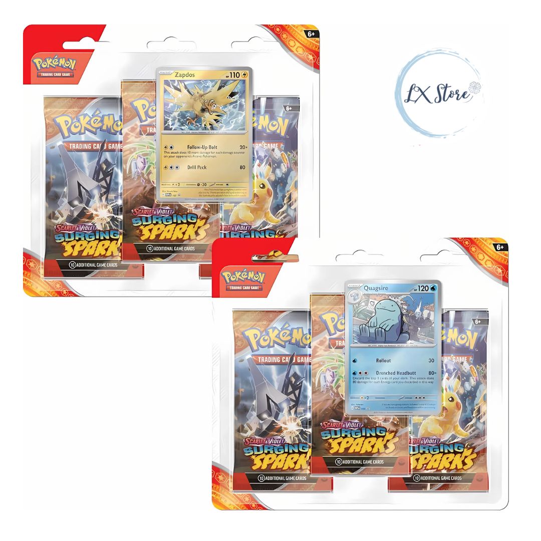 Pokémon Tcg Tripack Blister Surging Sparks Inglés