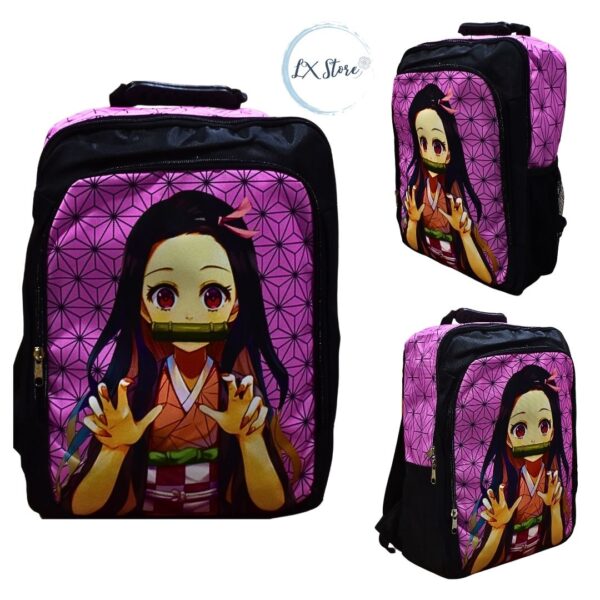 Maletas Morral de Nezuko Bicolor 2 Bolsillos Demon Slayer - Imagen 2