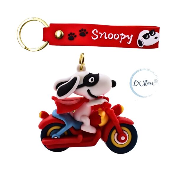 Llaveros de Snoopy Con Moto