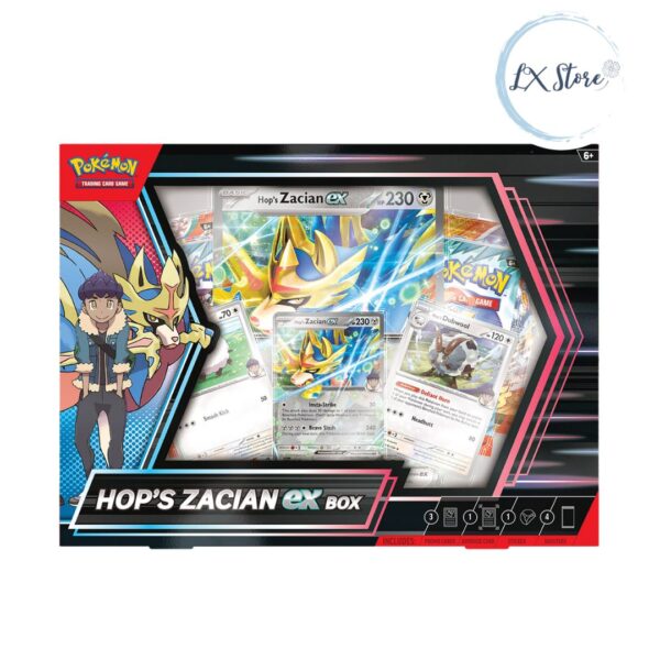 Colección de Hops Zacian EX + 4 Sobres