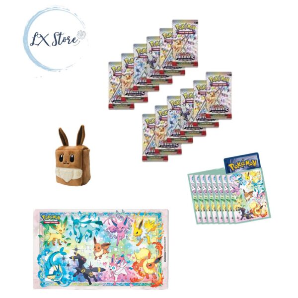 Caja Super Premium Collection de Prismatic Evolutions Español 15 Sobres + Accesorios - Imagen 2