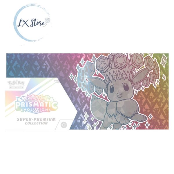 Caja Super Premium Collection de Prismatic Evolutions Español 15 Sobres + Accesorios