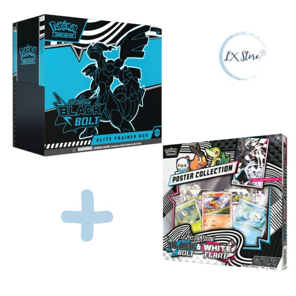Combo Elite Trainer Box +Poster Collection de Black Bolt Pokémon TCG Preventa ($324.900)