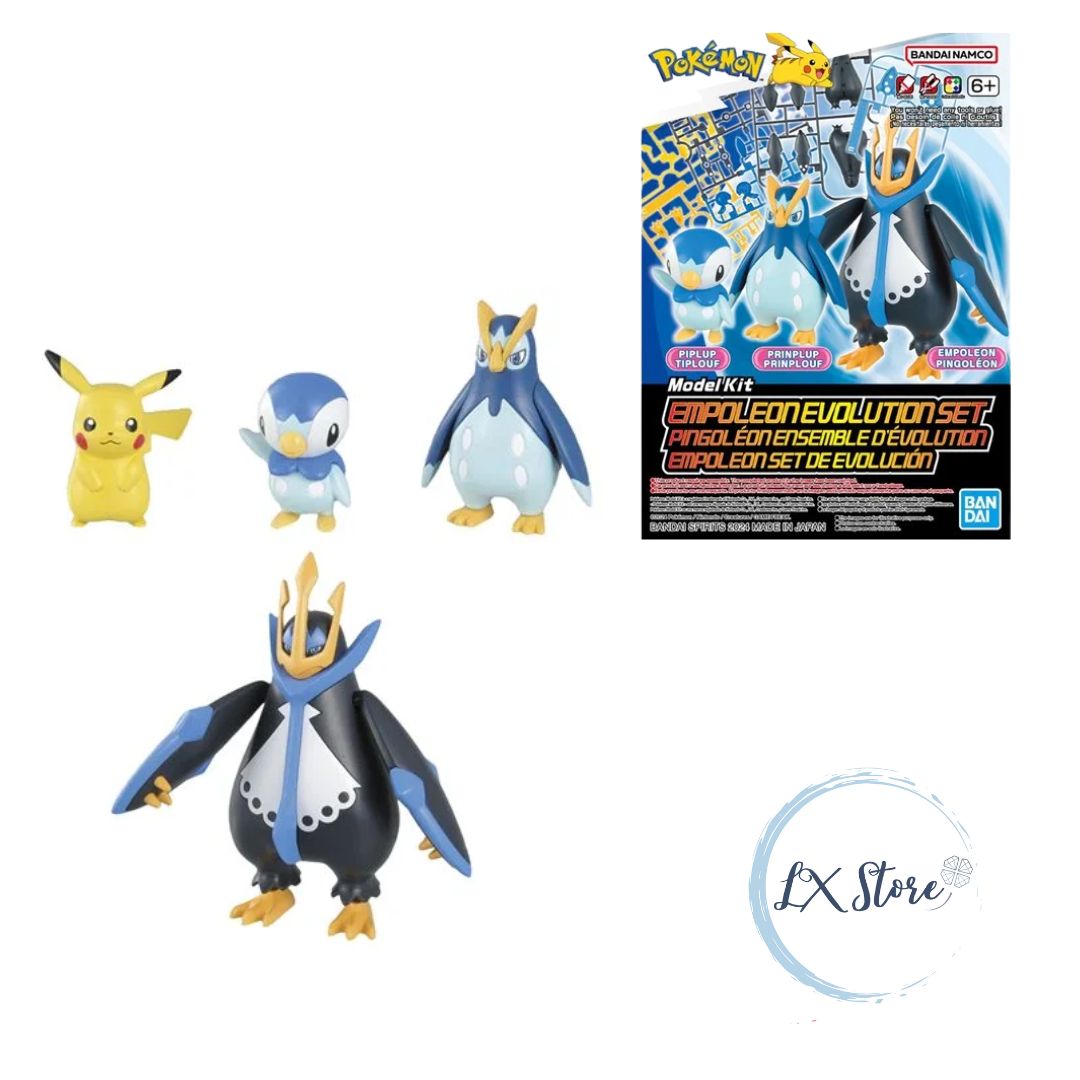 Set Model Kit Pokémon Empoleon 4 en 1 con Pikachu