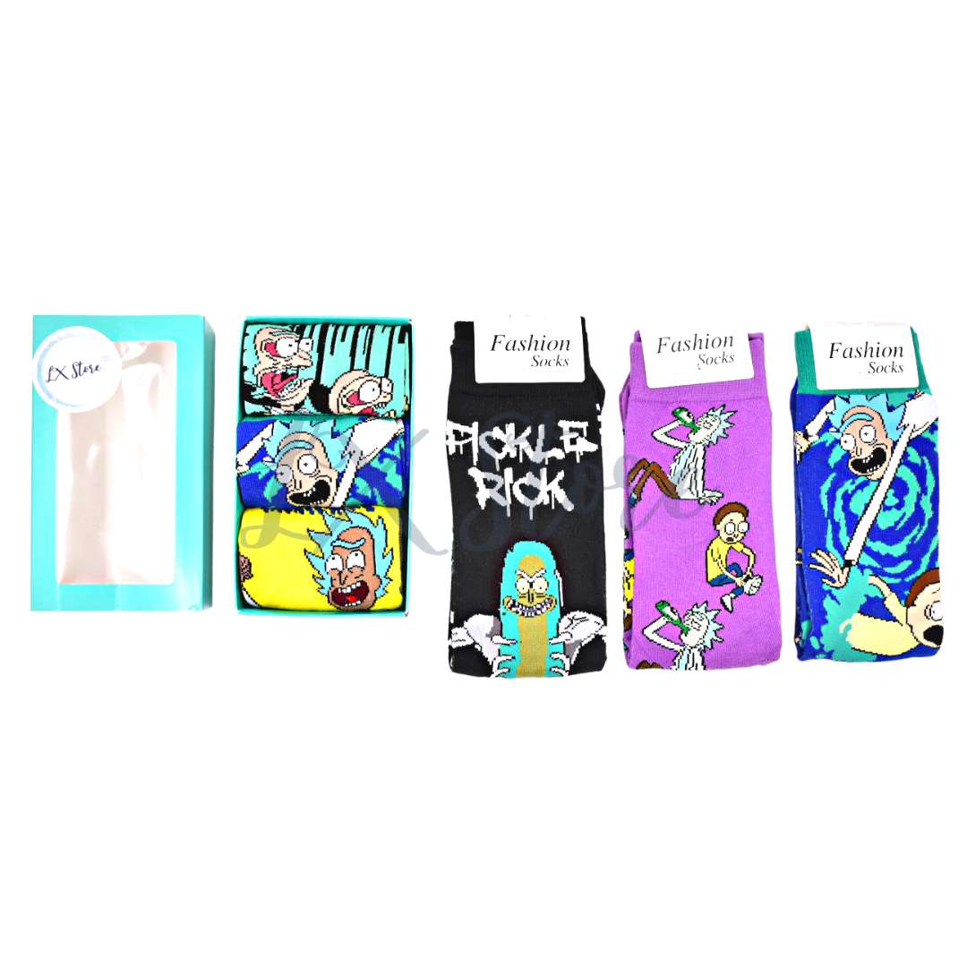 Medias Largas en Caja X3 de Rick And Morty