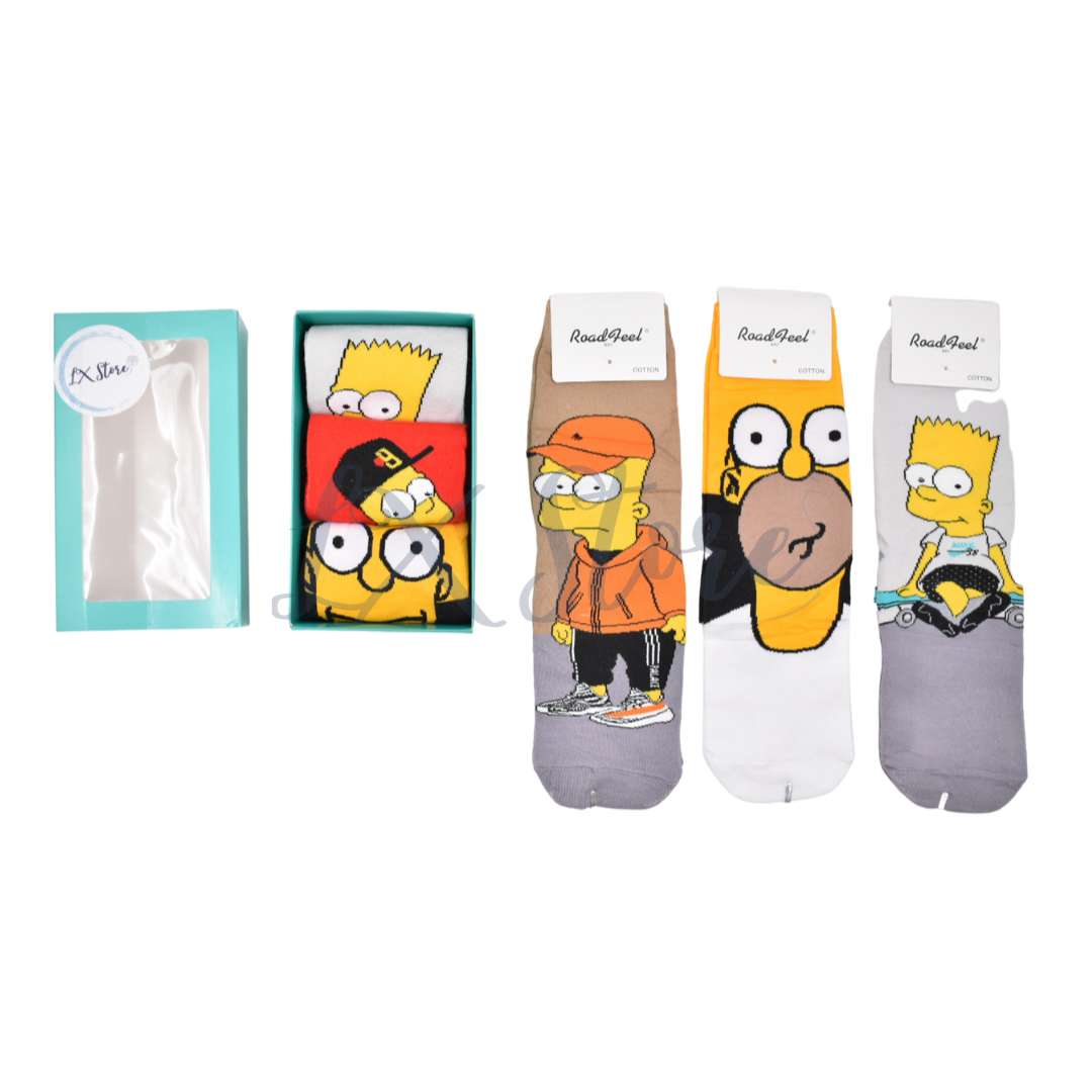Medias Largas en Caja X3 de Los Simpsons