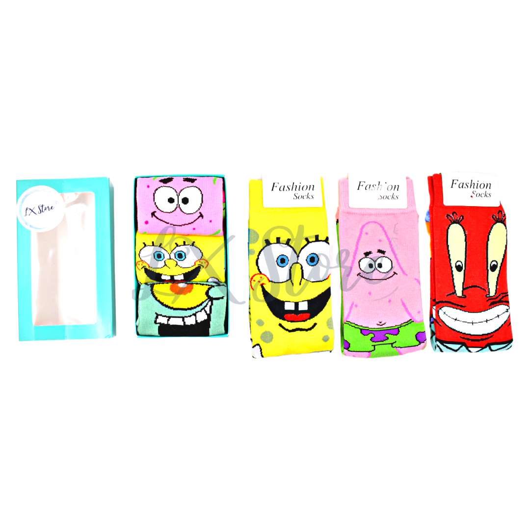 Medias Largas en Caja X3 de Bob esponja